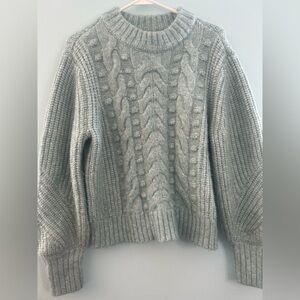 a new day Light Gray Cable Knit Turtleneck Sweater